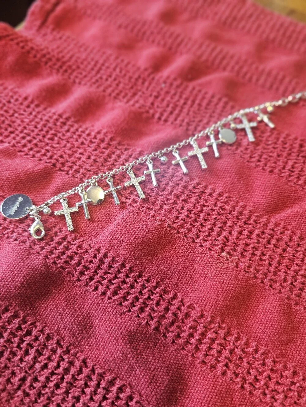 Silver Cross Charm Bracelet